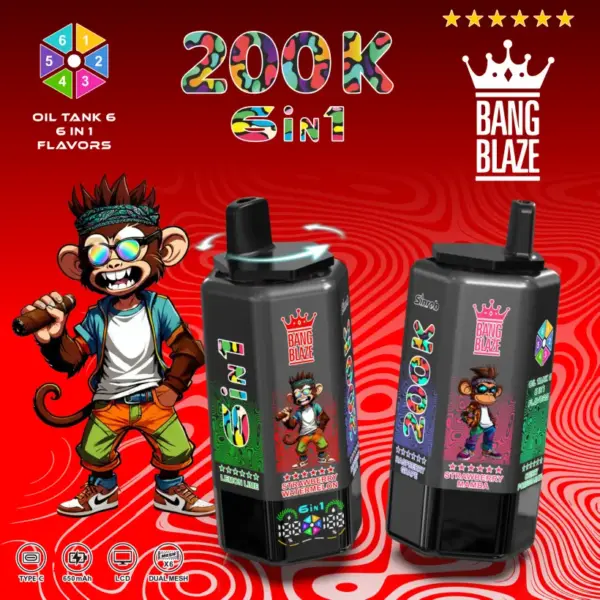 Bang Blaze 200k Zaciągnięć Jednorazowy Vape 6 w 1 o Długiej Żywotności 200000 Darmowa Wysyłka 11 Bang Blaze 200k Zaciągnięć Jednorazowy Vape 6 w 1 o Długiej Żywotności 200000 Darmowa Wysyłka