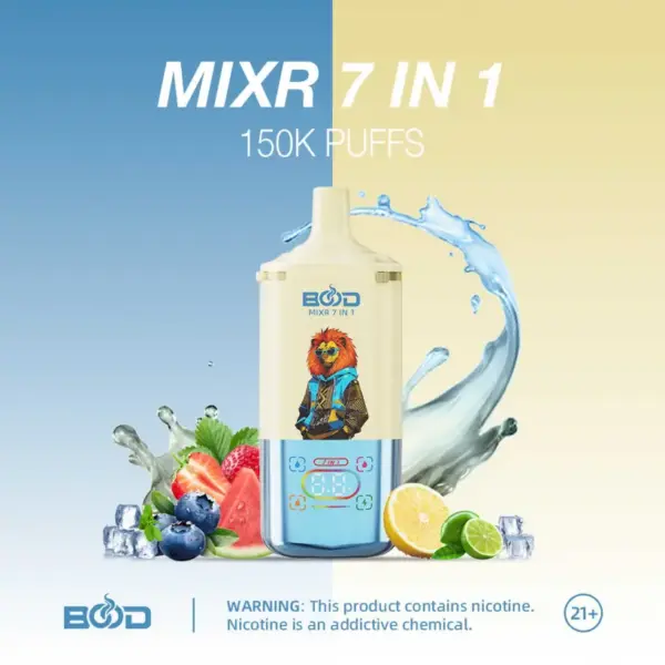 BOOD 150K Zaciągnięć MIXR 7 W 1 Smaki Jednorazowy Vape Sprzedaż Hurtowa Darmowa Wysyłka