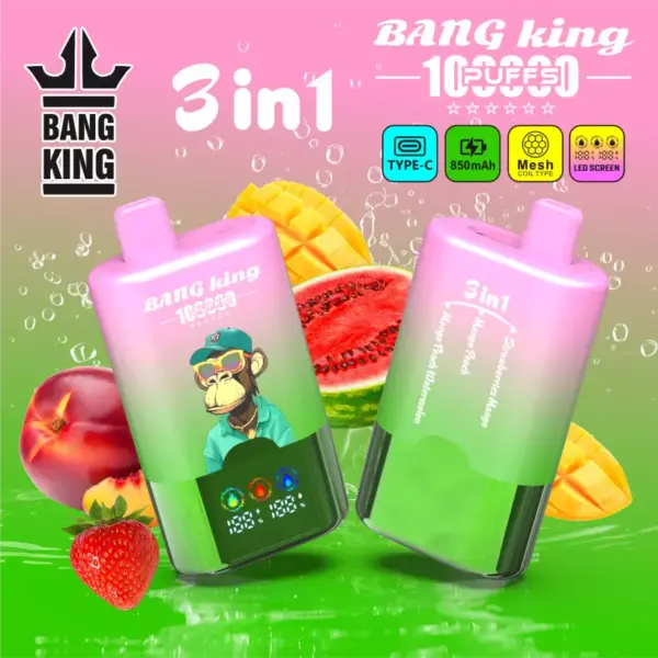 Bang King 100k Zaciągnięć 3 W 1 Inteligentny Ekran Jednorazowy Vape Sprzedaż Hurtowa Darmowa Wysyłka 12 Bang King 100k Zaciągnięć 3 W 1 Inteligentny Ekran Jednorazowy Vape Sprzedaż Hurtowa Darmowa Wysyłka