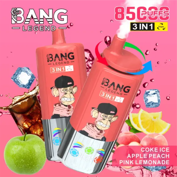 Bang Legend 85000 Puffs 85k Jednorazowy Vape 3 w 1 Darmowa Wysyłka z Magazynu w Chinach