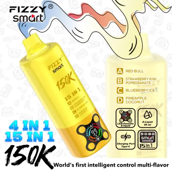 Fizzy 150k Pufów 15 w 1 Smaki Jednorazowy Vape 150000 Darmowa Wysyłka Magazyn UE