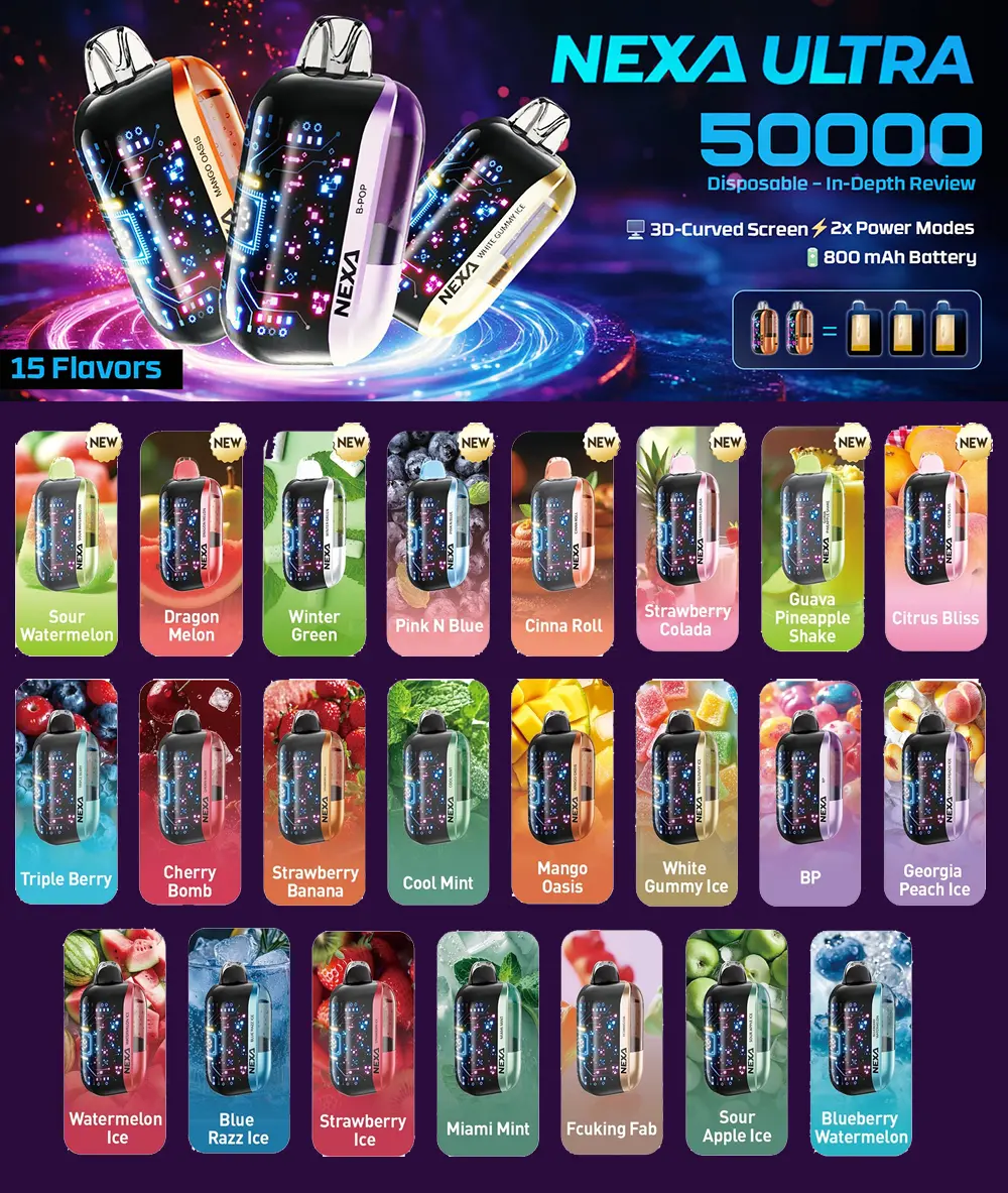 NEXA 50k Puffs Utral 50000 Crystal Jednorazowy Vape z 20mg Nikotyny Darmowa Wysyłka