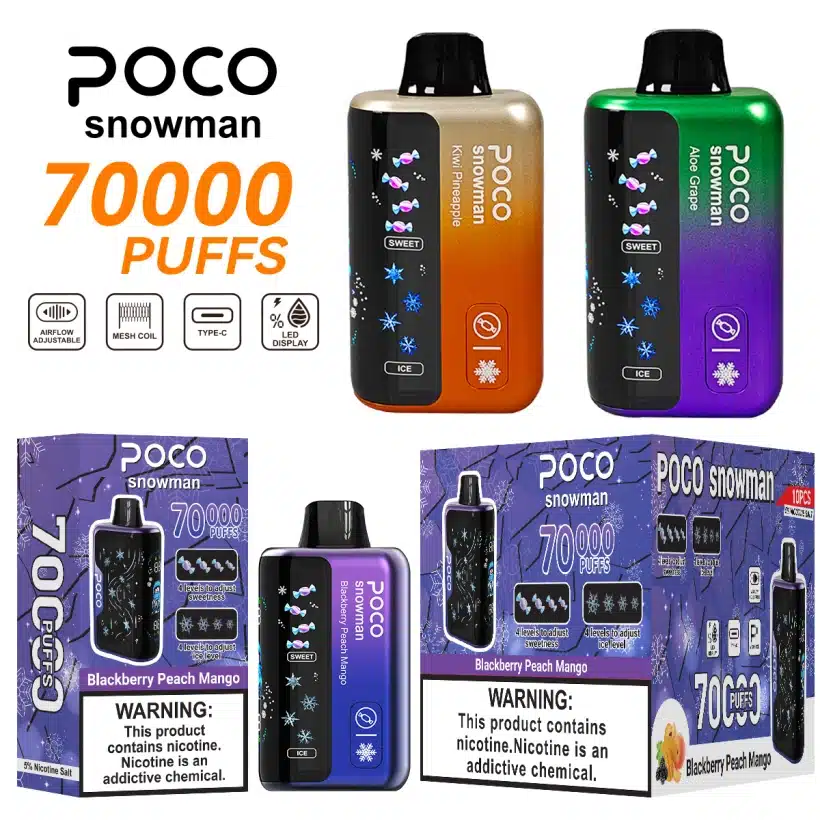POCO 70000 Pufy 70k Snowman Ice Control Waporyzator Jednorazowy Darmowa Wysyłka Magazyn UE 1 POCO 70000 Pufy 70k Snowman Ice Control Waporyzator Jednorazowy Darmowa Wysyłka Magazyn UE