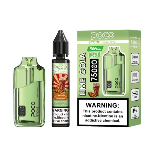 POCO 75K Puffs Stone Kryształowy Jednorazowy Vape z Możliwością Napełniania 75000 z 40ml Płynu Magazyn UE 15 POCO 75K Puffs Stone Kryształowy Jednorazowy Vape z Możliwością Napełniania 75000 z 40ml Płynu Magazyn UE
