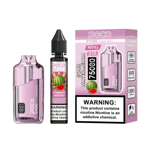 POCO 75K Puffs Stone Kryształowy Jednorazowy Vape z Możliwością Napełniania 75000 z 40ml Płynu Magazyn UE 14 POCO 75K Puffs Stone Kryształowy Jednorazowy Vape z Możliwością Napełniania 75000 z 40ml Płynu Magazyn UE