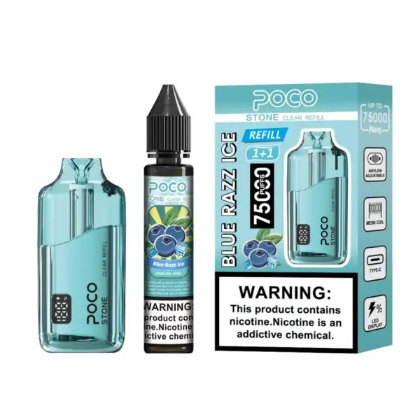 POCO 75K Puffs Stone Kryształowy Jednorazowy Vape z Możliwością Napełniania 75000 z 40ml Płynu Magazyn UE 13 POCO 75K Puffs Stone Kryształowy Jednorazowy Vape z Możliwością Napełniania 75000 z 40ml Płynu Magazyn UE