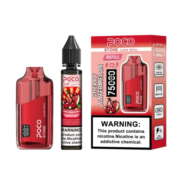 POCO 75K Puffs Stone Kryształowy Jednorazowy Vape z Możliwością Napełniania 75000 z 40ml Płynu Magazyn UE 10 POCO 75K Puffs Stone Kryształowy Jednorazowy Vape z Możliwością Napełniania 75000 z 40ml Płynu Magazyn UE