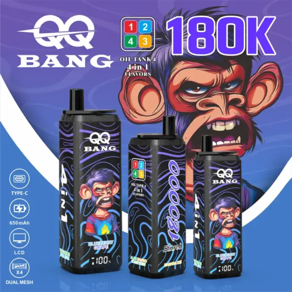 QQ Bang 180k Puffs Jednorazowy Vape 4 W 1 180000 Sprzedaż Hurtowa Darmowa Wysyłka 10 QQ Bang 180k Puffs Jednorazowy Vape 4 W 1 180000 Sprzedaż Hurtowa Darmowa Wysyłka