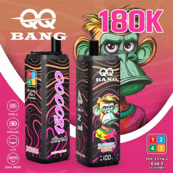 QQ Bang 180k Puffs Jednorazowy Vape 4 W 1 180000 Sprzedaż Hurtowa Darmowa Wysyłka 9 QQ Bang 180k Puffs Jednorazowy Vape 4 W 1 180000 Sprzedaż Hurtowa Darmowa Wysyłka