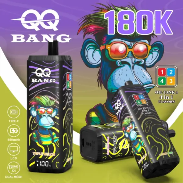 QQ Bang 180k Puffs Jednorazowy Vape 4 W 1 180000 Sprzedaż Hurtowa Darmowa Wysyłka