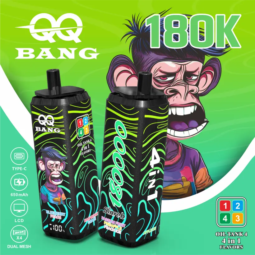 QQ Bang 180k Puffs Jednorazowy Vape 4 W 1 180000 Sprzedaż Hurtowa Darmowa Wysyłka 7 QQ Bang 180k Puffs Jednorazowy Vape 4 W 1 180000 Sprzedaż Hurtowa Darmowa Wysyłka