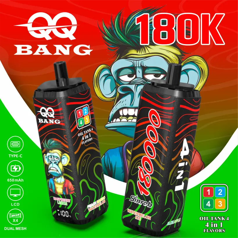 QQ Bang 180k Puffs Jednorazowy Vape 4 W 1 180000 Sprzedaż Hurtowa Darmowa Wysyłka 6 QQ Bang 180k Puffs Jednorazowy Vape 4 W 1 180000 Sprzedaż Hurtowa Darmowa Wysyłka