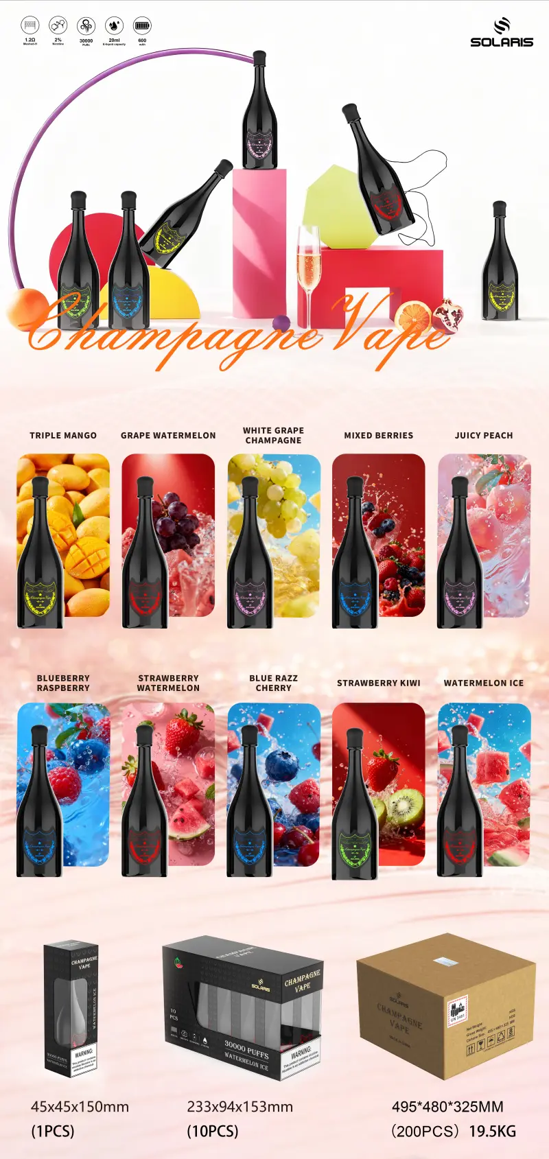 Solaris Champagne 30k Puffs 30000 Jednorazowy Vape Pen Darmowa Wysyłka Magazyn UE 16 Solaris Champagne 30k Puffs 30000 Jednorazowy Vape Pen Darmowa Wysyłka Magazyn UE