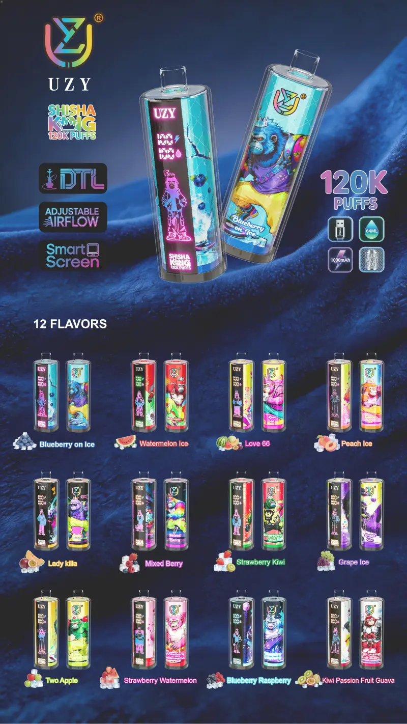 UZY 120K Puffs Shisha King DTL Jednorazowy Vape 120000 Magazyn UE 16 UZY 120K Puffs Shisha King DTL Jednorazowy Vape 120000 Magazyn UE