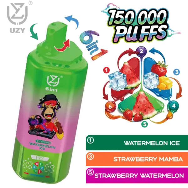 UZY 150K Puffs 6 w 1 Smaki Jednorazowy Vape 150000 Darmowa Wysyłka Magazyn UE 10 UZY 150K Puffs 6 w 1 Smaki Jednorazowy Vape 150000 Darmowa Wysyłka Magazyn UE