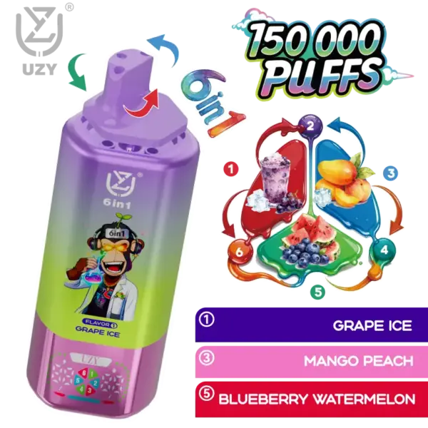 UZY 150K Puffs 6 w 1 Smaki Jednorazowy Vape 150000 Darmowa Wysyłka Magazyn UE 14 UZY 150K Puffs 6 w 1 Smaki Jednorazowy Vape 150000 Darmowa Wysyłka Magazyn UE