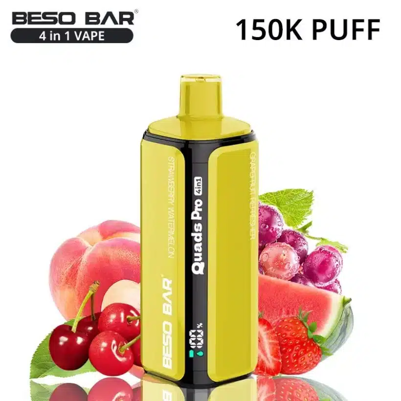 BESO BAR Quads Pro 150K Puffs 4 w 1 Jednorazowy Vape o Smakach Owocowych Darmowa Wysyłka 2 BESO BAR Quads Pro 150K Puffs 4 w 1 Jednorazowy Vape o Smakach Owocowych Darmowa Wysyłka