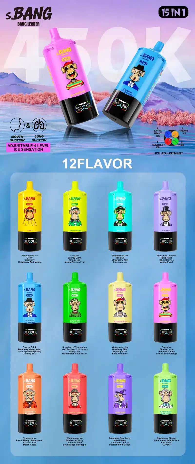 Bang Leader 450K Puffs 15 W 1 Jednorazowy E Papieros Wiele Smaków Darmowa Wysyłka 16 Bang Leader 450K Puffs 15 W 1 Jednorazowy E Papieros Wiele Smaków Darmowa Wysyłka
