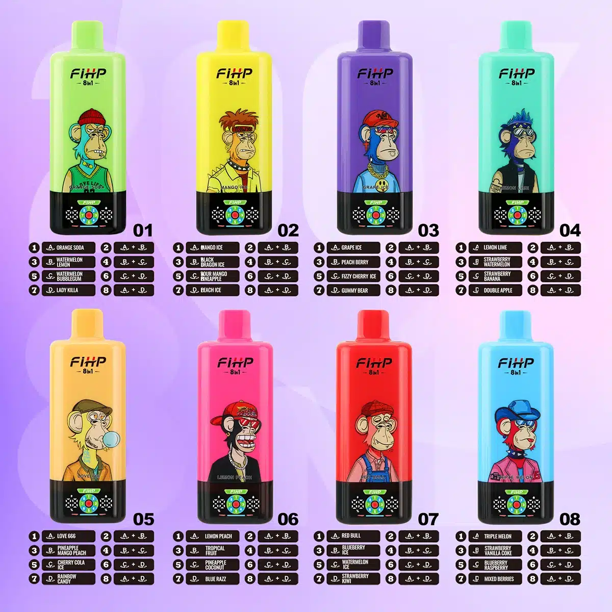 FIHP 200K Puffs 8 W 1 Jednorazowy E Papieros 200000 Darmowa Wysyłka Magazyn UE