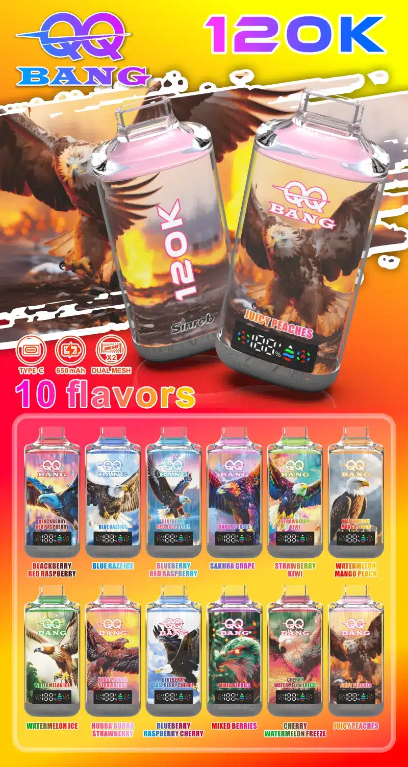 QQ Bang 120K Puffs Crystal Tani Jednorazowy E Papieros 120000 Darmowa Wysyłka