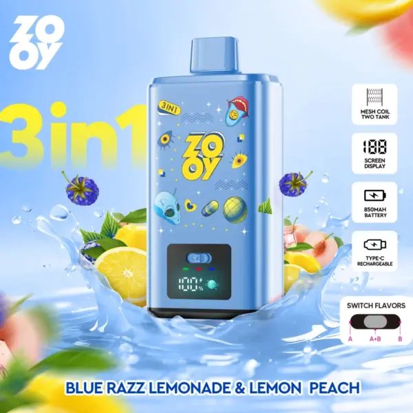 Zooy 150K Puffs 150000 Potrójne Smaki Jednorazowy Vape 3 W 1 Hurtownia Magazyn UE