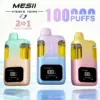 Mesii 100K Zaciągnięć Visible Twins Podwójne Smaki Crystal Jednorazowy Vape Darmowa Wysyłka
