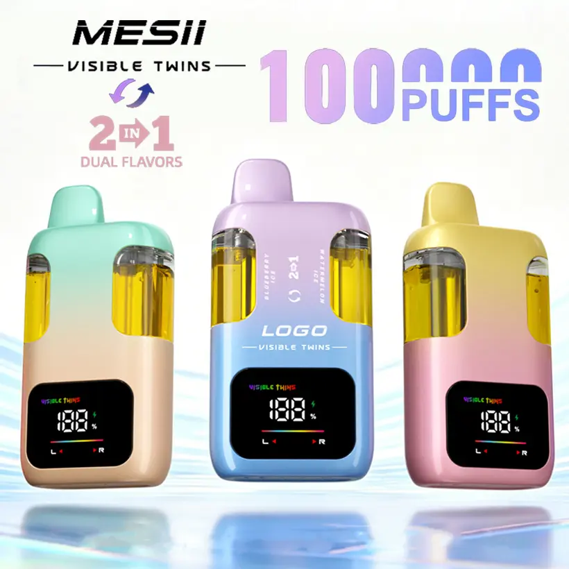 Mesii 100K Zaciągnięć Visible Twins Podwójne Smaki Crystal Jednorazowy Vape Darmowa Wysyłka 1 Mesii 100K Zaciągnięć Visible Twins Podwójne Smaki Crystal Jednorazowy Vape Darmowa Wysyłka