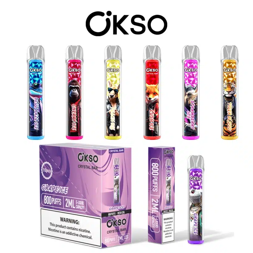 OKSO 800 Puffs Crystal Bar Vape Jednorazowy Tani Hurt Z 2ml E Liquid 1 OKSO 800 Puffs Crystal Bar Vape Jednorazowy Tani Hurt Z 2ml E Liquid