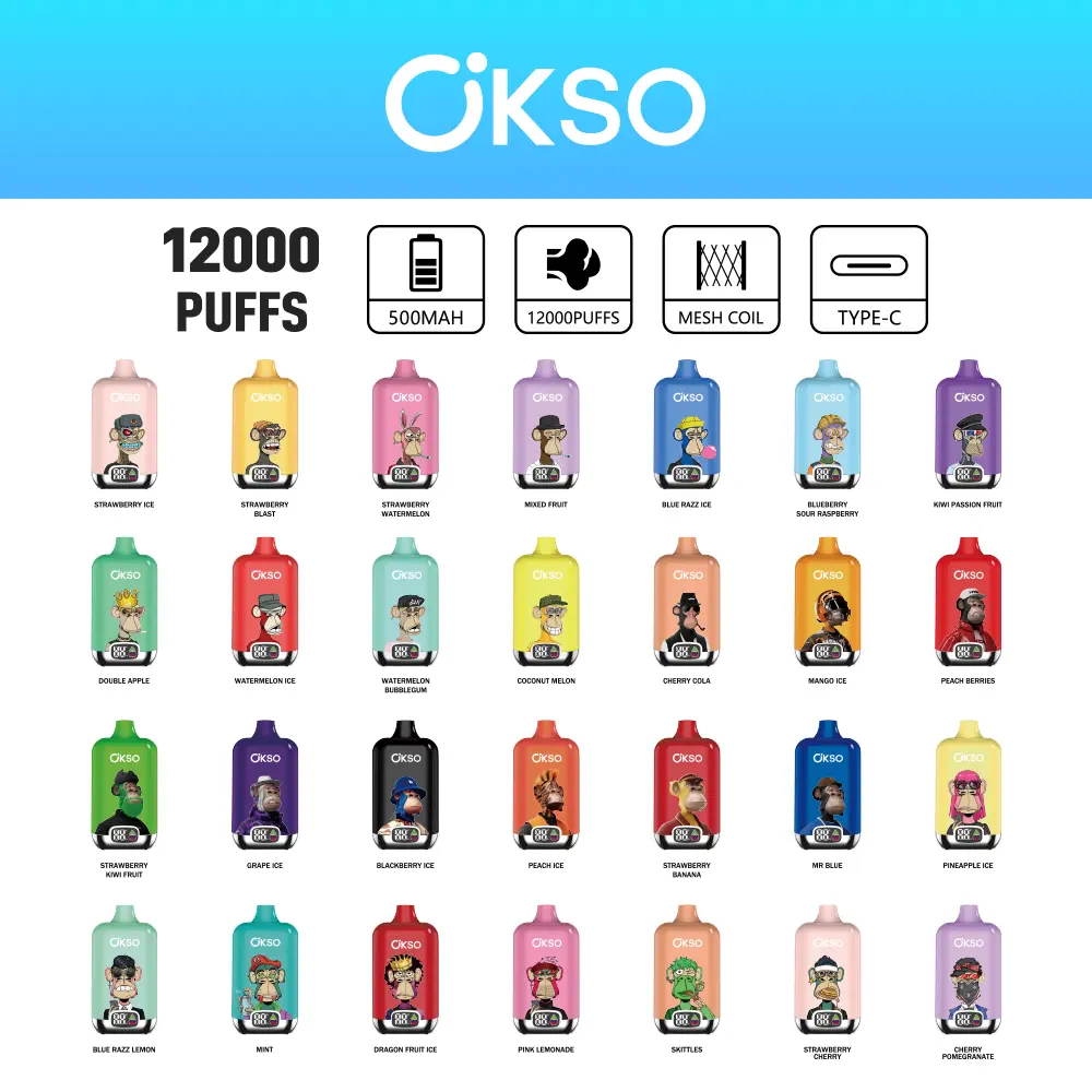 OKSO Digital 12000 Puffs 12k Jednorazowy Vape Magazyn UE 16 OKSO Digital 12000 Puffs 12k Jednorazowy Vape Magazyn UE