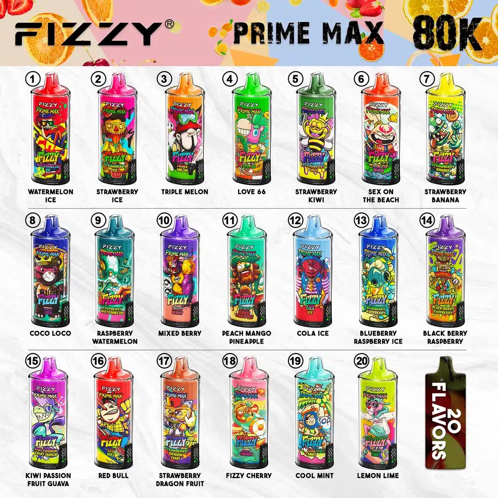 Fizzy 80K Zaciągnięć Prime Max Jednorazowy Vape Magazyn UE Darmowa Wysyłka 16 Fizzy 80K Zaciągnięć Prime Max Jednorazowy Vape Magazyn UE Darmowa Wysyłka