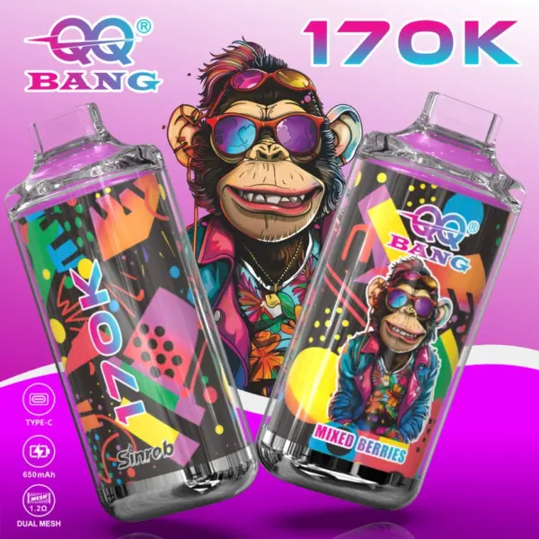 QQ Bang 170K Zaciągnięć Crystal Jednorazowy Vape Hurtowa Sprzedaż Niska Cena Darmowa Wysyłka