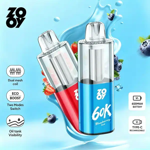ZOOY 60K Zaciągnięć Crystal Jednorazowy Vape Magazyn UE Darmowa Wysyłka