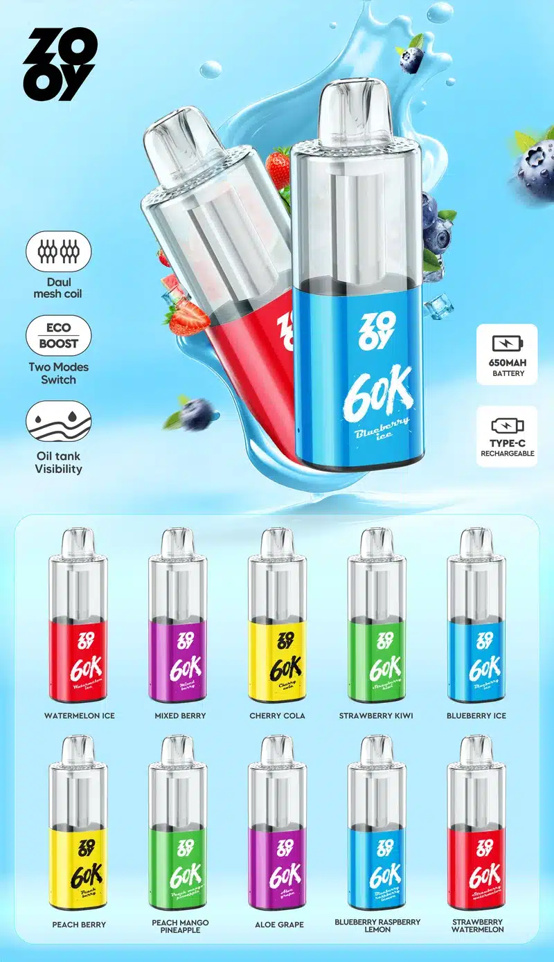 ZOOY 60K Zaciągnięć Crystal Jednorazowy Vape Magazyn UE Darmowa Wysyłka 16 ZOOY 60K Zaciągnięć Crystal Jednorazowy Vape Magazyn UE Darmowa Wysyłka
